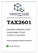 TAX2601 Assignment 6 (DISTINCTION ANSWERS) Semester 1 2023 