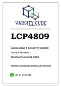 LCP4809 Assignment 1 (ANSWERS) Semester 2 2023 - DISTINCTION GUARANTEED