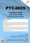 PYC4809 Assignment 3 (PORTFOLIO COMPLETE ANSWERS) 2023 (789085)  - DUE 26 September 2023