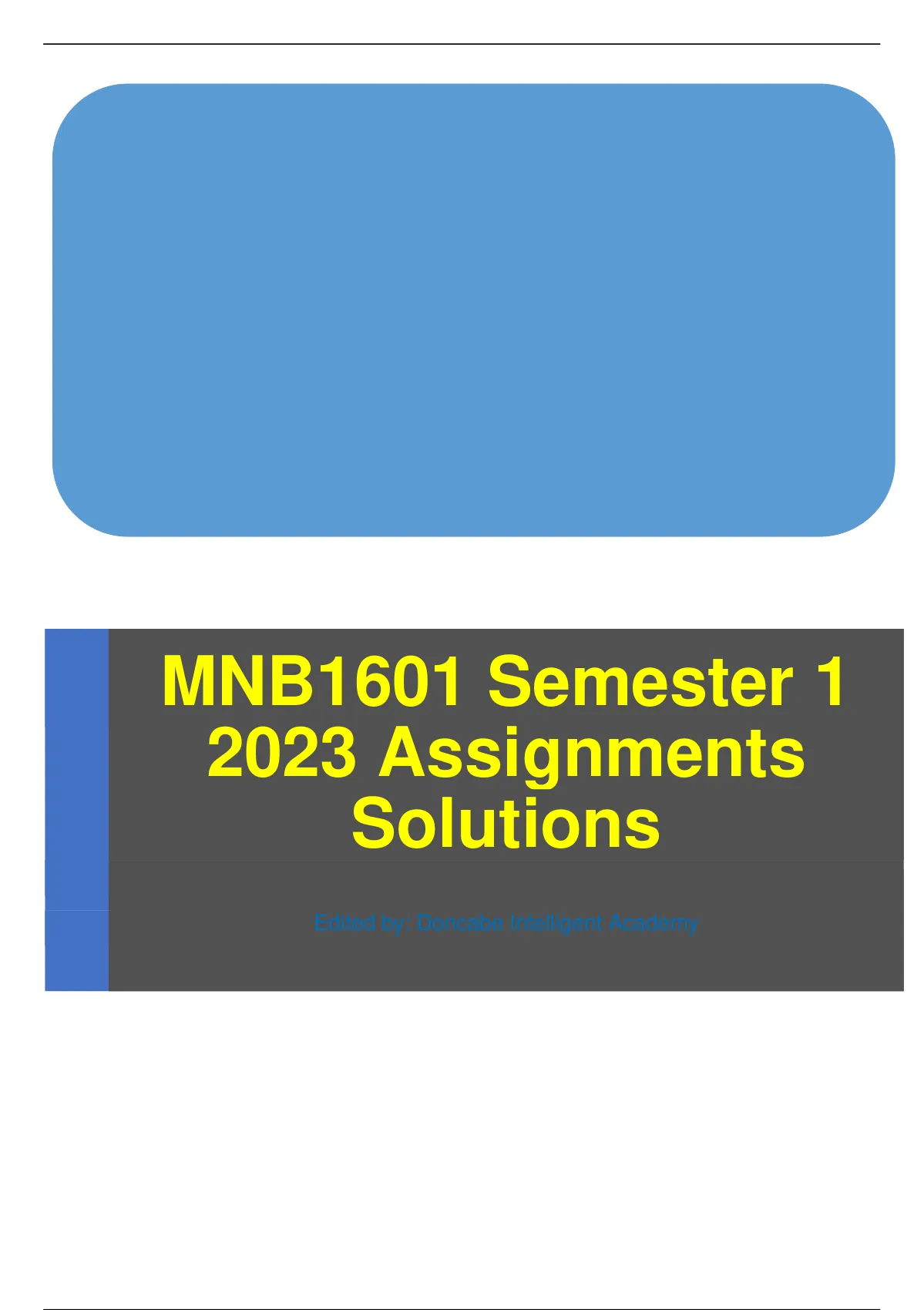 mnb1601 assignment answers