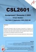 CSL2601 Assignment 2 (COMPLETE ANSWERS) Semester 2 2023 - DUE 8 September 2023