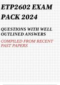 ETP2602 Exam Pack 2024