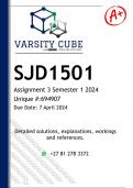 SJD1501 Assignment 3 (DETAILED ANSWERS) Semester 1 2024  - DISTINCTION GUARANTEED 