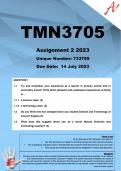 TMN3705 Assignment 2 (COMPLETE ANSWERS) 2023 (733799)