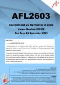 AFL2603 Assignment 20 (COMPLETE ANSWERS) Semester 2 2023 (863672) - DUE 26 September 2023