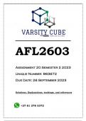 AFL2603 Assignment 20 Semester 2 2023