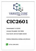 CIC2601 Assignment 4 (ANSWERS) 2023 - DISTINCTION GUARANTEED