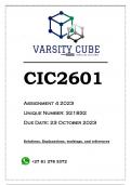 CIC2601 Assignment 4 &lpar;ANSWERS&rpar; 2023 - DISTINCTION GUARANTEED