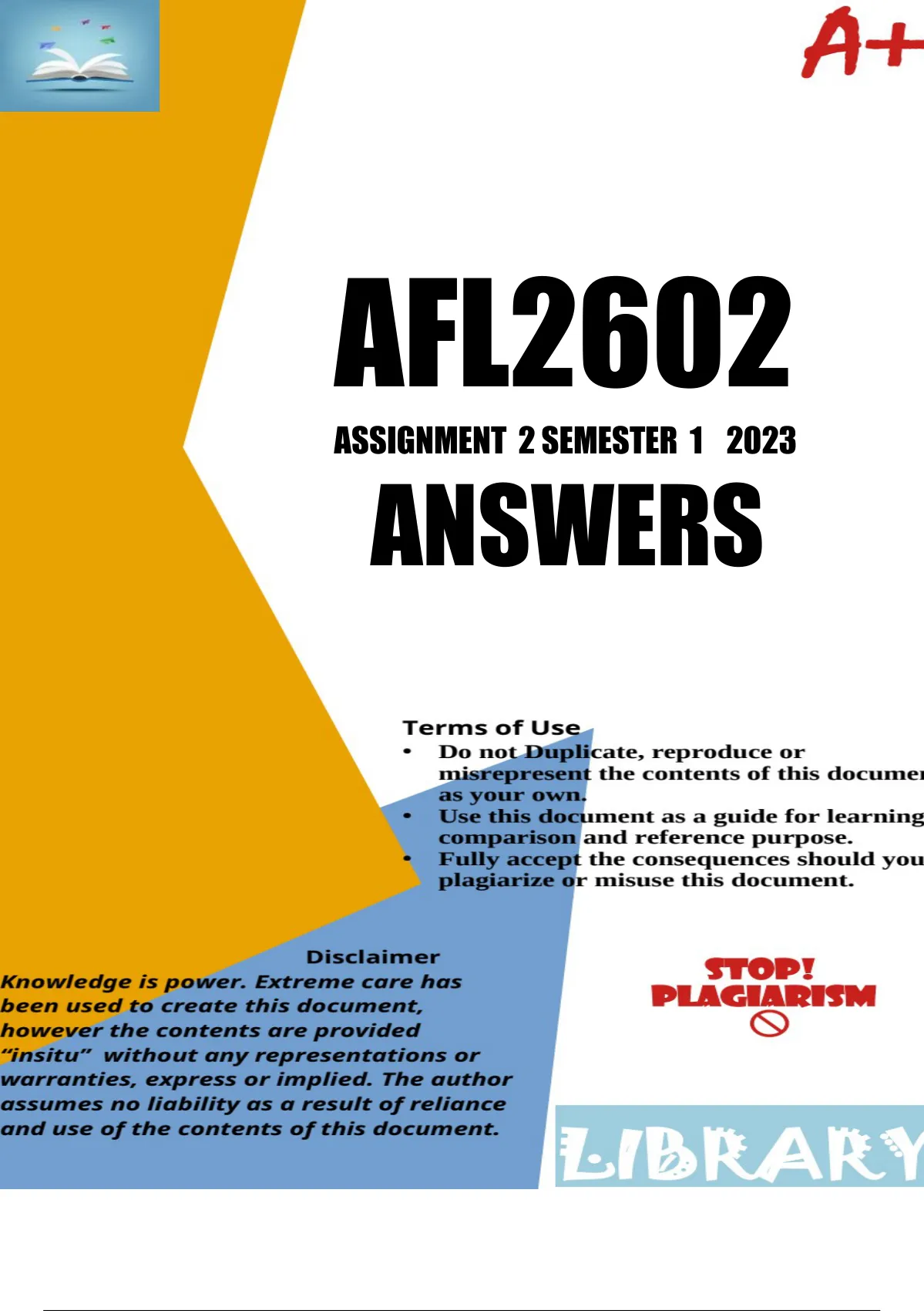 afl2602 assignment 2 answers