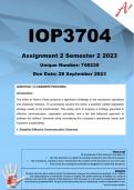 IOP3704 Assignment 2 (COMPETE ANSWERS) Semester 2 2023 (746230) - DUE 28 September 2023