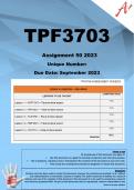 TPF3703 Assignment 50 (PORTFOLIO COMPLETE ANSWERS) 2023 - DUE September 2023