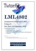 LML4802 Assignment 2 (QUALITY ANSWERS) Semester 2 2023 
