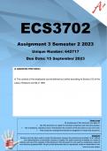 ECS3702 Assignment 3 (COMPLETE ANSWERS) Semester 2 2023 (642717) - DUE 15 September 2023
