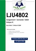 LJU4802 Assignment 1 (QUALITY ANSWERS) Semester 1 2024
