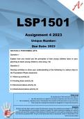LSP1501 Assignment 4 (COMPLETE ANSWERS) 2023