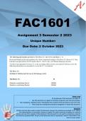 FAC1601 Assignment 3 (COMPLETE ANSWERS) Semester 2 2023 - DUE 2 October 2023