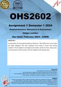 OHS2602 Assignment 1 (COMPLETE ANSWERS) Semester 1 2024