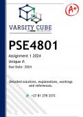 PSE4801 Assignment 1 (DETAILED ANSWERS) 2024  - DISTINCTION GUARANTEED 