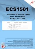 ECS1501 Assignment 10 (QUIZ) Semester 1 2023 (660516)