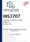INS3707 Assignment 1 (DETAILED ANSWERS) Semester 1 2024  - DISTINCTION GUARANTEED