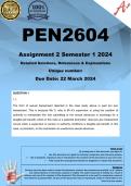 PEN2604 Assignment 2 (COMPLETE ANSWERS) Semester 1 2024 - DUE 22 March 2024