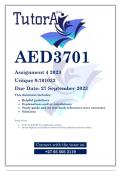 AED3701 Assignment 4 (QUALITY ANSWERS) 2023 (701032)