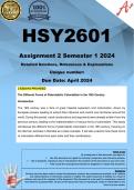 HSY2601 Assignment 2 (COMPLETE ANSWERS) Semester 1 2024 - DUE April 2024
