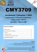 CMY3709 Assignment 1 (COMPLETE ANSWERS) Semester 1 2024 (258718) - DUE 7 March 2024