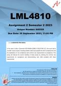 LML4810 Assignment 2 (COMPLETE ANSWERS) Semester 2 2023 (640320) - DUE 25 September 2023