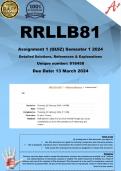 RRLLB81 Assignment 1 (QUIZ ANSWERS) Semester 1 2024 - DUE 13 March 2024
