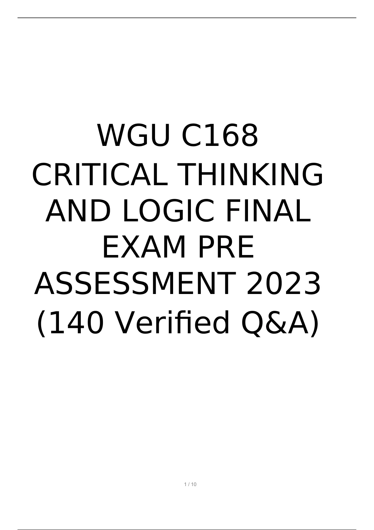 critical thinking and logic c168 reddit