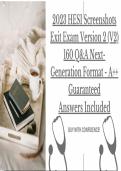 2023 Exit Exam HESI VERSION 2 (V2) EXAM: NEXT-GEN FORMAT 160 Q & A (s) (ALL ANSWERS ARE 100% CORRECT) A+ GUARANTEED! 
