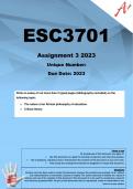 ESC3701 Assignment 3 (COMPLETE ANSWERS) 2023 (654616) - DUE 20 June 2023