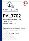 PVL3702 Assignment 1 (DETAILED ANSWERS) Semester 1 2024 (157217) - DISTINCTION GUARANTEED.