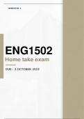 ENG1502 Home Take Exam October 2023