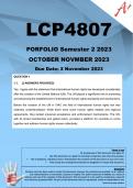 LCP4807 OCTOBER NOVEMBER Portfolio (COMPLETE ANSWERS) Semester 2 2023 - DUE 2 November 2023
