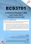 ECS3701 Assignment 2 (COMPLETE ANSWERS) Semester 2 2023 (768112) - DUE 22 September 2023