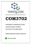COM3702 Assignment 3 (PORTFOLIO ANSWERS) Semester 2 2023  (247606)