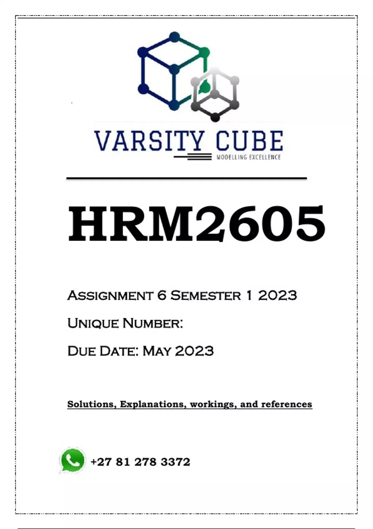 hrm2605 assignment 7 answers