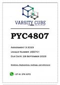 PYC4807 Assignment 3 PORTFOLIO (ANSWERS) 2023 (255701) - DISTINCTION GUARANTEED