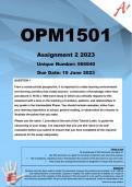 OPM1501 Assignment 2 (COMPLETE ANSWERS) 2023 (566940)
