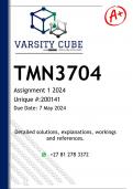 TMN3704 Assignment 1 (QUIZ ANSWERS) 2024 - DISTINCTION GUARANTEED