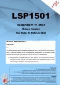 LSP1501 Assignment 11 (COMPLETE ANSWERS) 2023  - DUE 13 September 2023