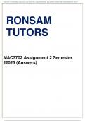 MAC3702 ASSIGNMENT 2  SEMESTER 2 2023. This documents contains best  solutions for ass 2  2nd sem that will score a high mark. Contact 
