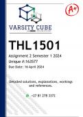 THL1501 Assignment 2 (DETAILED ANSWERS) Semester 1 2024 - DISTINCTION GUARANTEED