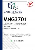 MNG3701 Assignment 1 (DETAILED ANSWERS) Semester 1 2024- DISTINCTION GUARANTEED