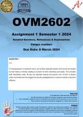 OVM2602 Assignment 1 (COMPLETE ANSWERS) Semester 1 2024 - DUE March 2024