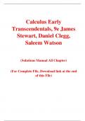 Calculus Early Transcendentals, 9e James Stewart, Daniel Clegg, Saleem Watson (Solution Manual)