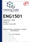 ENG1501 Assignment 1 (DETAILED ANSWERS) 2024 - DISTINCTION GUARANTEED