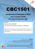 CBC1501 Assignment 5 (COMPLETE ANSWERS) Semester 2 2023 (821094)